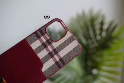 Chequered Leather Case with Card Slot 81 Chequered Leather Case with Card Slot