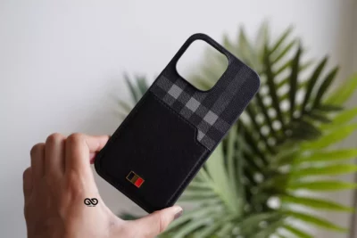 Chequered Leather Case with Card Slot 83 Chequered Leather Case with Card Slot