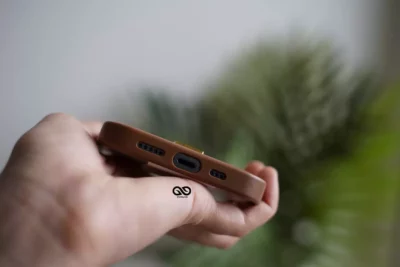 Chequered Leather Case with Card Slot 85 Chequered Leather Case with Card Slot