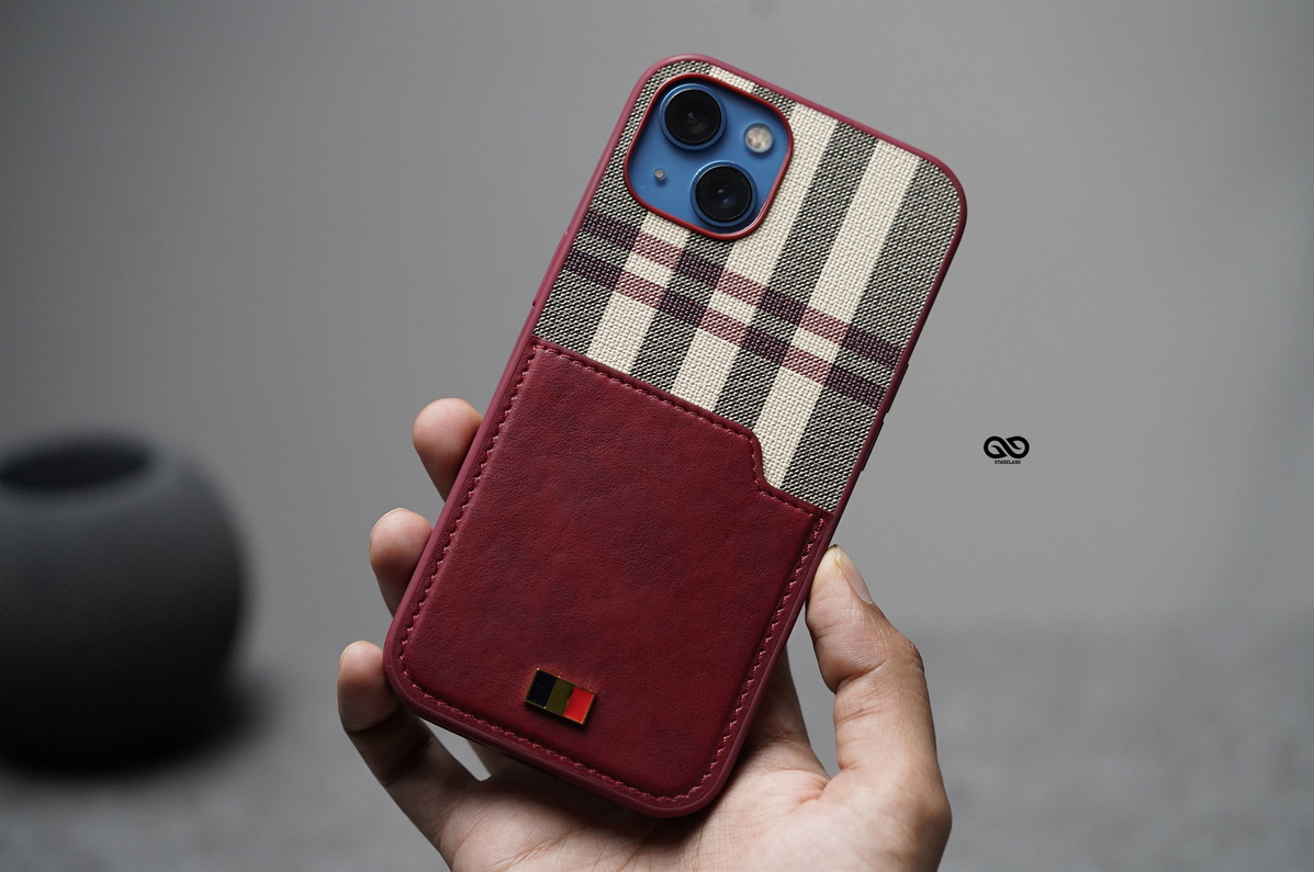 Chequered Leather Case with Card Slot 21 Chequered Leather Case with Card Slot - Image 21