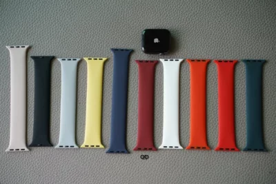 Silicone Solo Loop for Apple Watch 44MM 45MM 46MM Series 4 5 6 7 8 9 10 11 (SE 2 3 Gen)