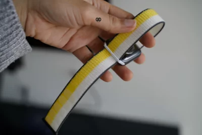 Oat Milk/Lemon Zest Sports Loop for Apple Watch 42MM 41MM 40MM Series 4 5 6 7 8 9 10 SE SE 2 Gen