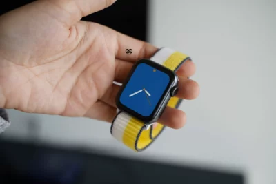 Oat Milk/Lemon Zest Sports Loop for Apple Watch 42MM 41MM 40MM Series 4 5 6 7 8 9 10 SE SE 2 Gen