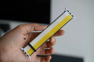 Oat Milk/Lemon Zest Sports Loop for Apple Watch 42MM 41MM 40MM Series 4 5 6 7 8 9 10 SE SE 2 Gen