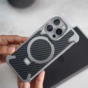 Carbon Texture Edition-Frameless Armored Case with Kickstand Feature