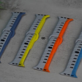 Two Colored Waterproof Silicone Sports Band for Apple Watch 44MM 45MM Series 4 5 6 7 8 9 SE SE 2 Gen